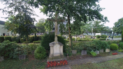 Ein Jesus Denkmal auf dem alten Friedhof in Recke